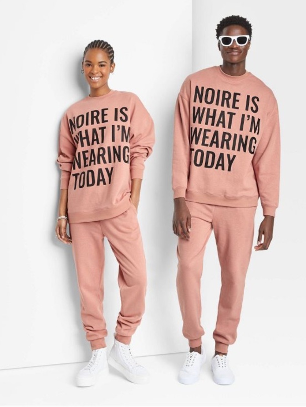 Jolie Noire Women’s Pink Graphic Sweatshirt - 'Noire Is What I'm Wearing Today'